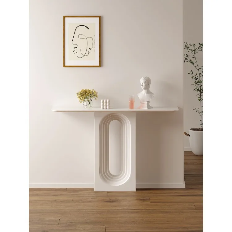 Nordic Modern Console Table Ultra-Narrow Solid Wood Living Room Cabinet Entrance Table for Small Spaces Bedrooms Hotels Storage