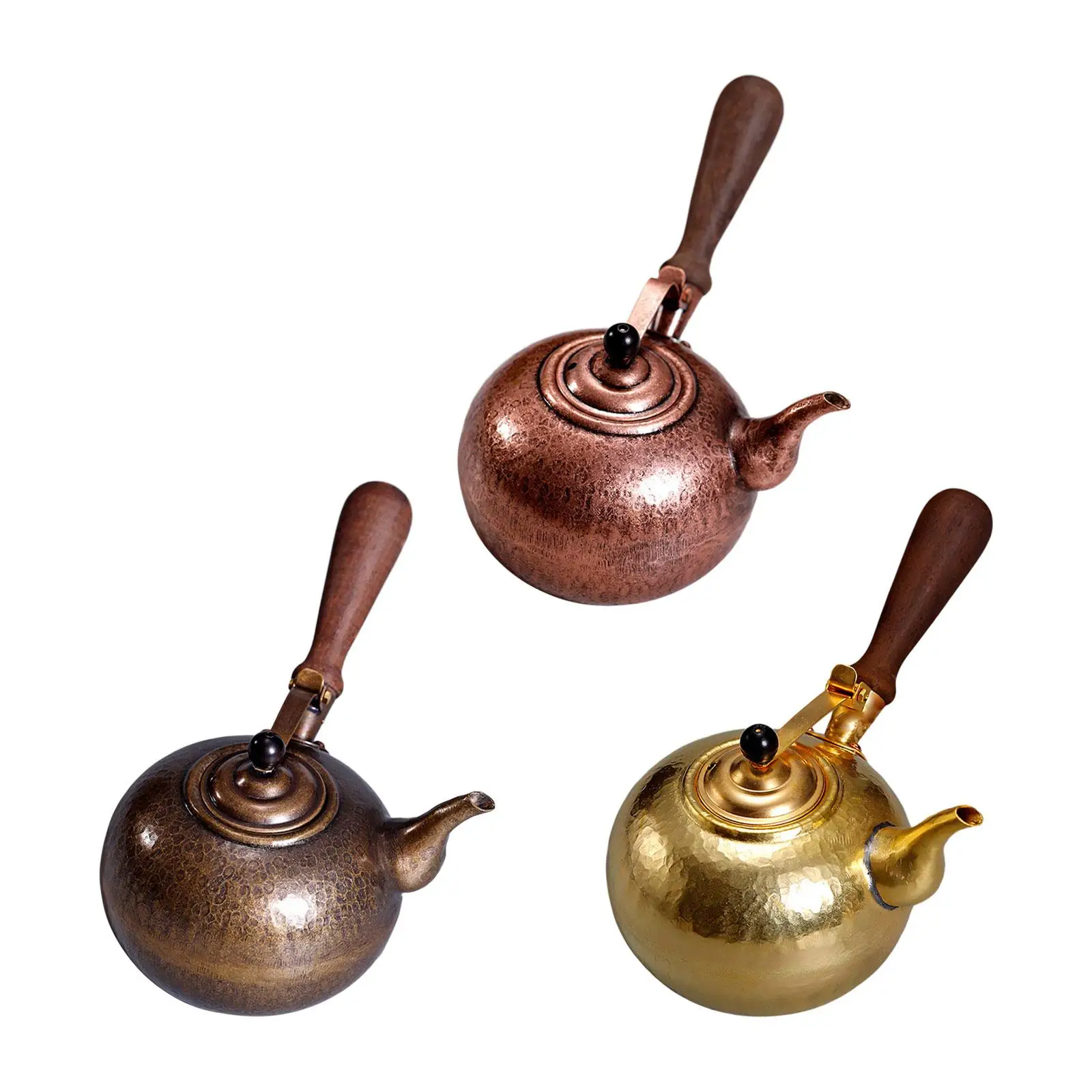 

Hot Water Kettle with Wooden Side Handle Chinese Traditional Stovetop Teakettle for Picnic Restaurant Household Camping Outdoor