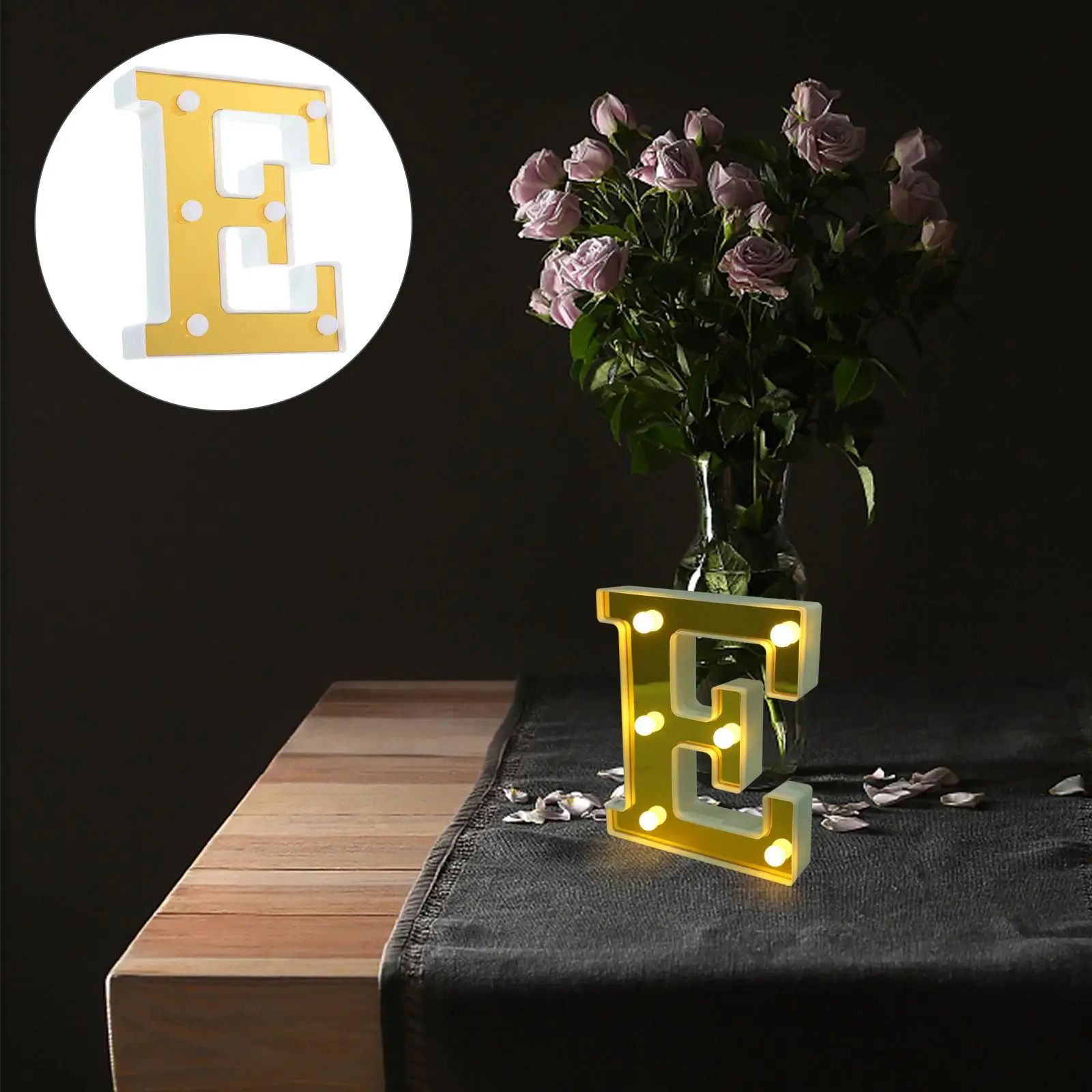 LED Letter Color 26 Letters Decorative Led Sign Party Powered Decor Led Lights Home Wedding Photo Prop Sign