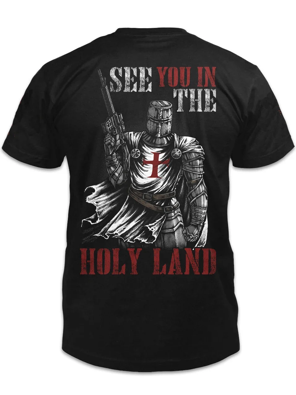 أراك في الأرض المقدسة! جنود المسيح الحديثة الصليبية الصليب تي شيرت جديد 100% القطن قصير الأكمام س الرقبة تي شيرت غير رسمي #2