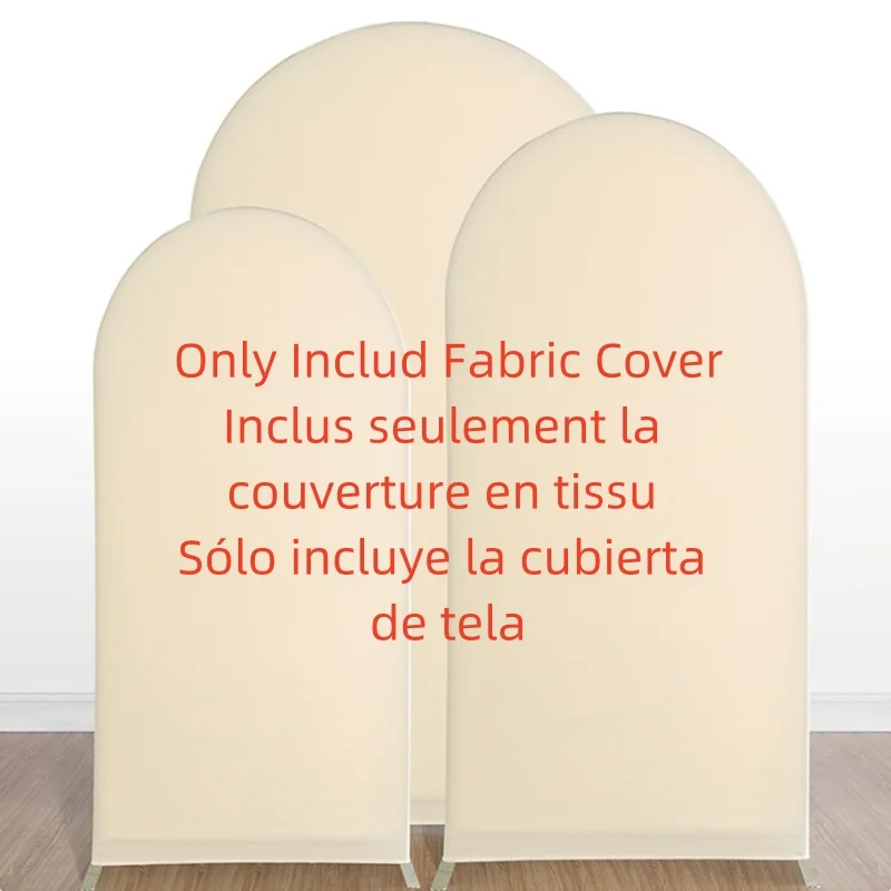 1PCS Arch Cover Wedding Flower Door Decoration Purple/Beige Polyester Elastic Set Background Cover Prop Used for Banquet