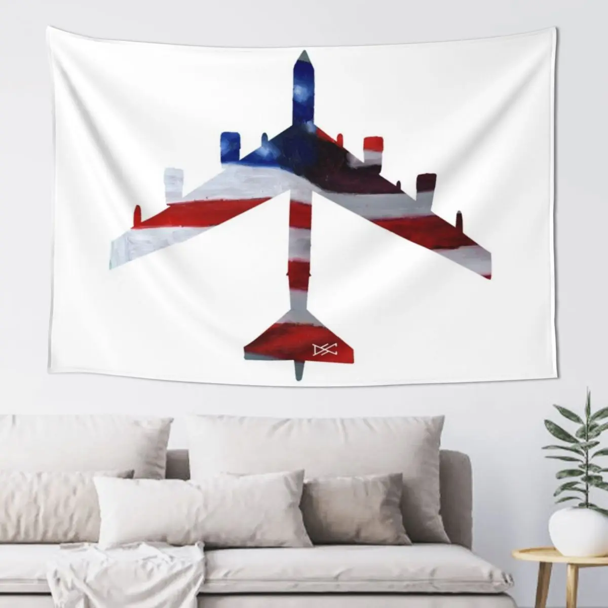 

B52 Bomber American Flag Painting Silhouette Tapestry Wall Hanging Decor Decor For Bedroom Tapestry