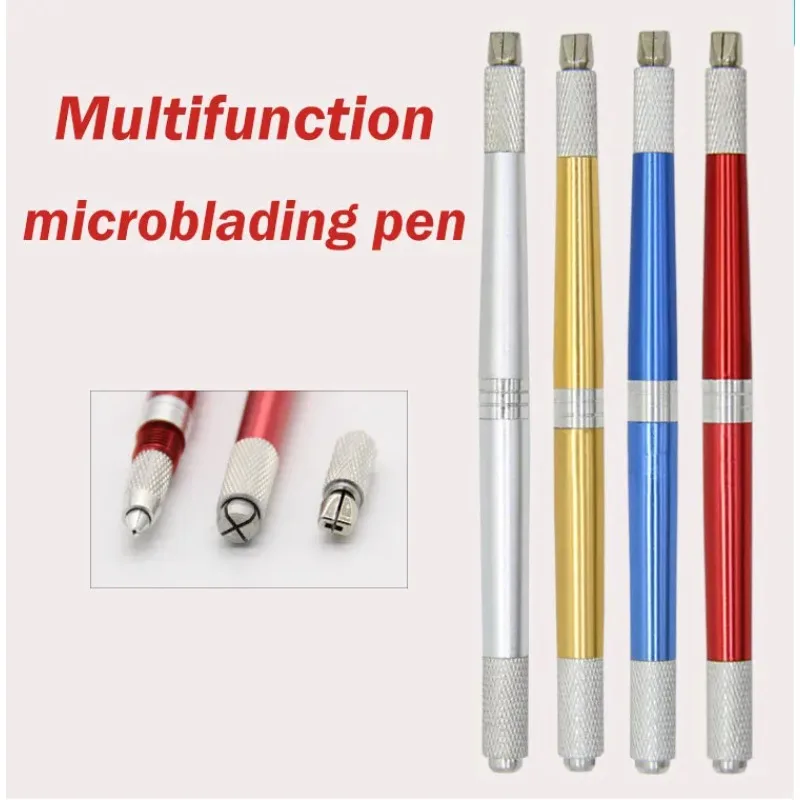 Manual Tattoo Pen Professional Permanent Makeup Multi-function Three-head Microblading Pen Used for Embroidery