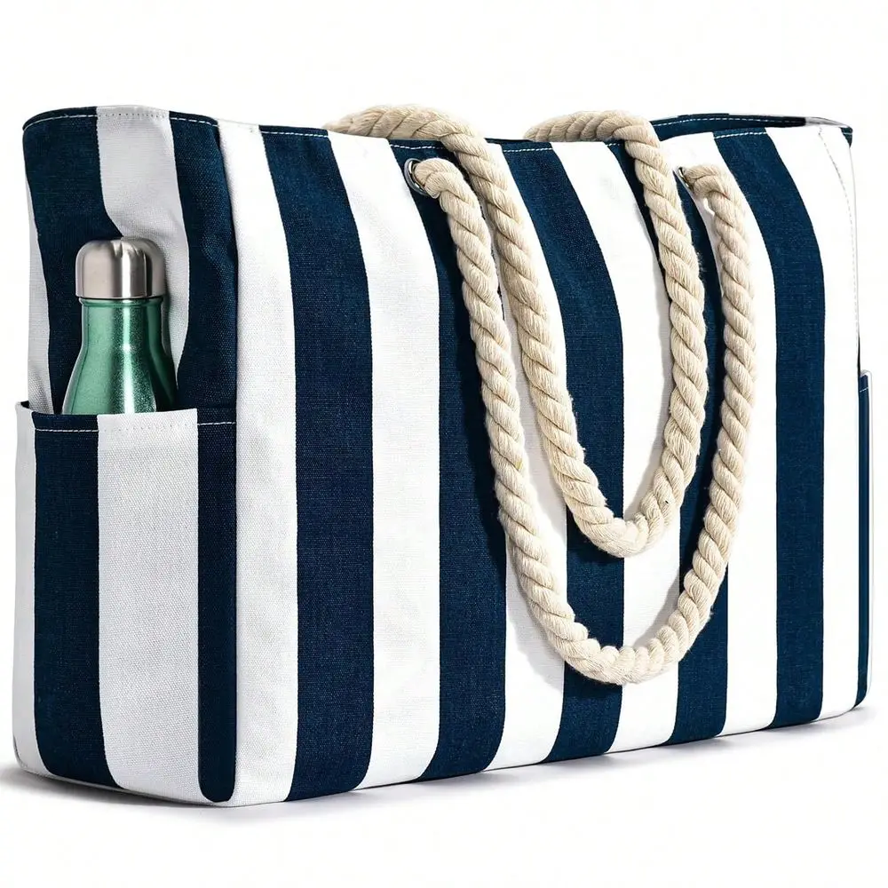 

Size Women Waterproof Beach Tote Bag With Zipper, Suitable For Beach, Swimming Pool, SandProof, Random Pattern
