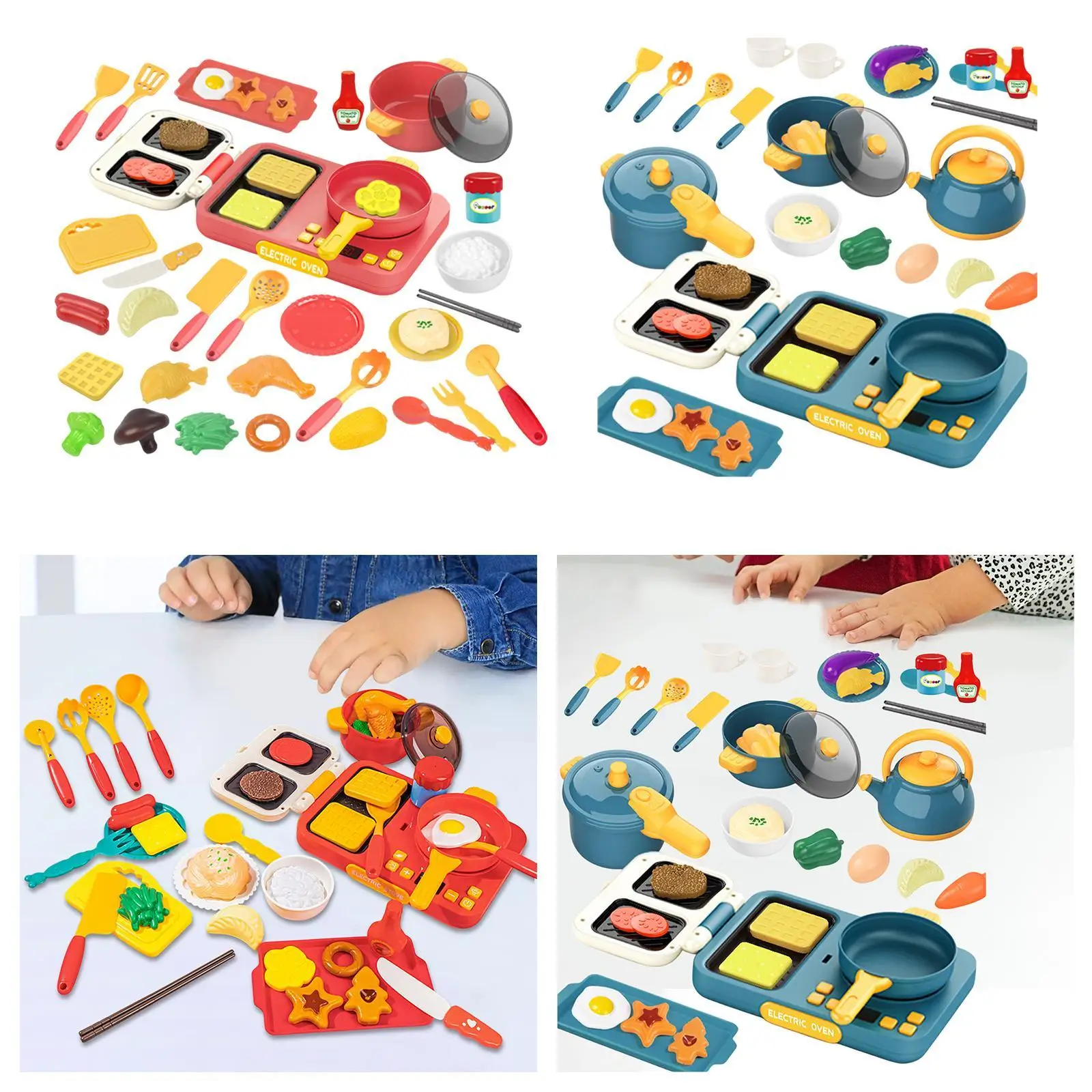 Juego de cocina, utensilios de cocina de simulación, olla y sartén, modelo preescolar con sonido y luz para niños, niñas, niños pequeños de 3 a 8 años