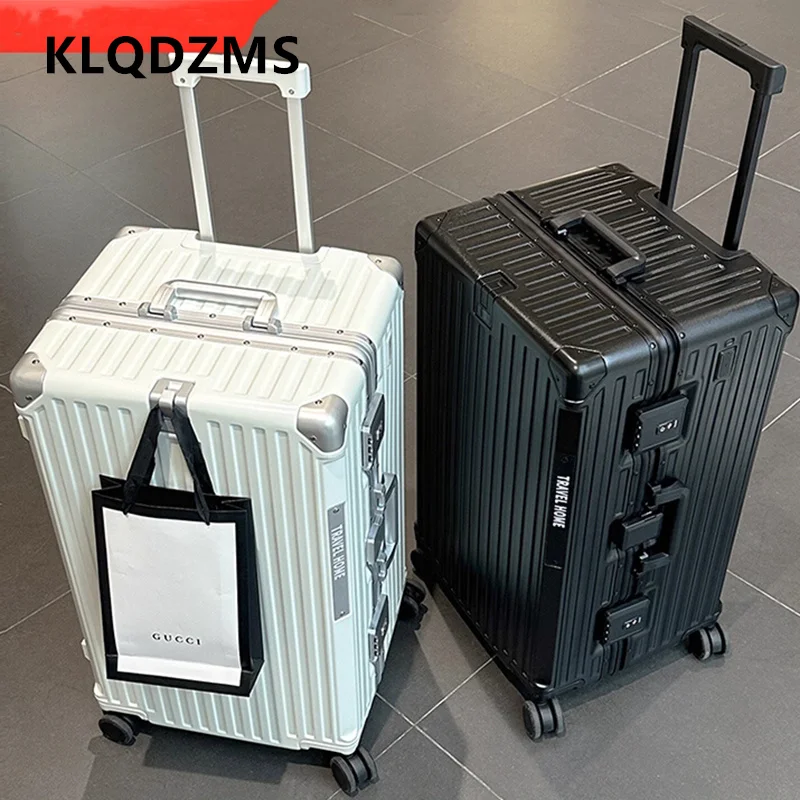 

KLQDZMS 28"30 Inch The New Suitcase 24"26"Men's Aluminum Frame Trolley Case Women's Large Capacity Password Box Rolling Luggage