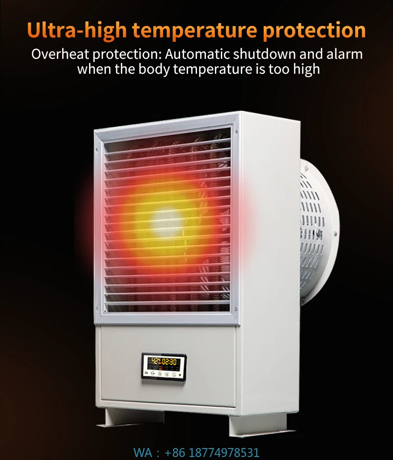 , Equipo de secado de taller y área. Sopladores de aire caliente industriales de 8kw /380V, calentadores eléctricos de alta potencia