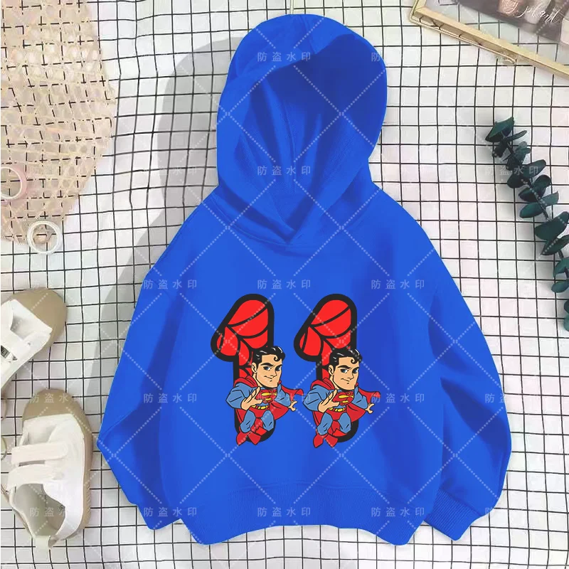 Disney-Kawaii Spiderman Hoodie infantil, roupa de bebê, top infantil, número de aniversário 3-12