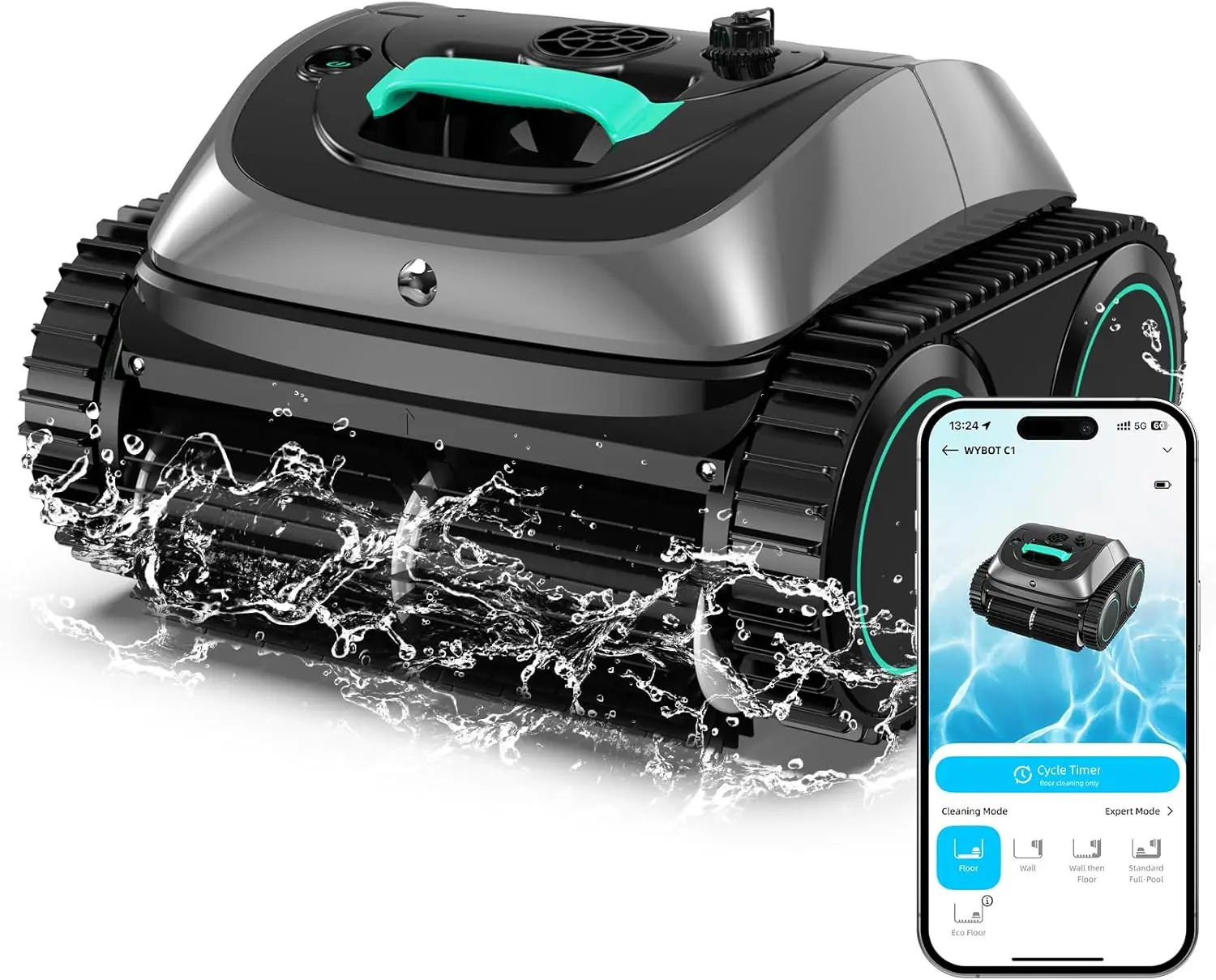 

brand new .(2025 Upgrade) WYBOT C1 Pool Robot Vacuum for Inground Pools, 4-in-1 Cordless Robotic Pool Cleaner Lasts 150min, Trip