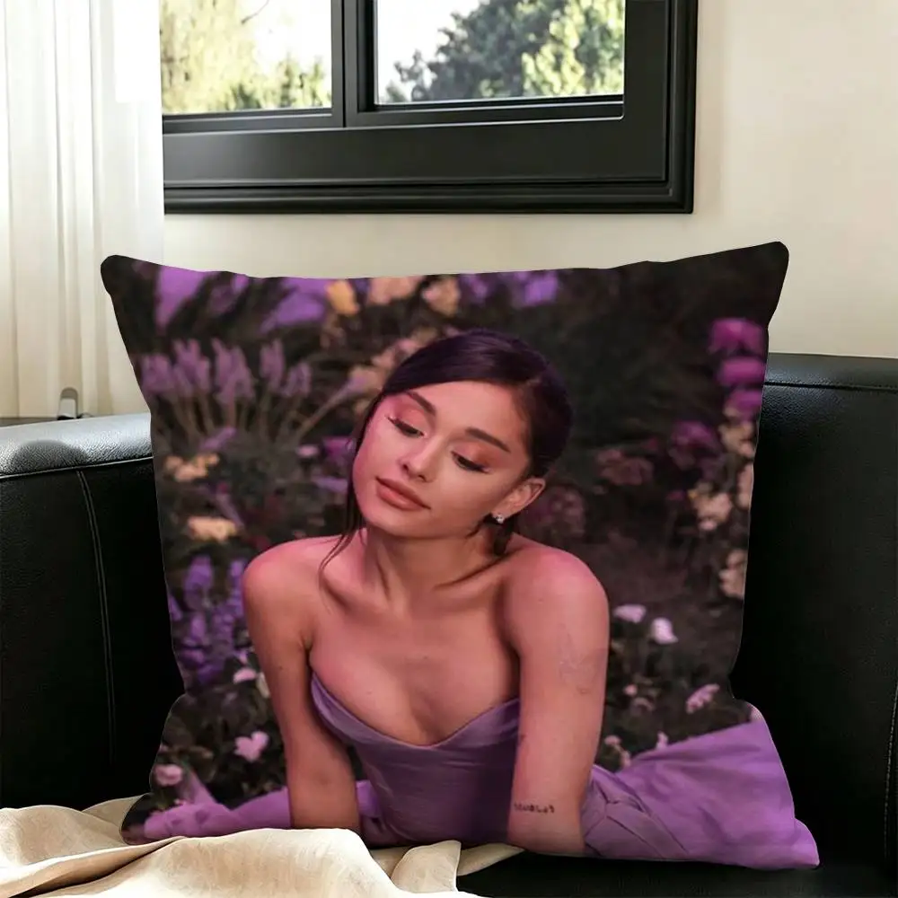 A-Ariana Grande Pop Singer  Square Double-Sided printed Pillow Case Bedroom Bedside Pillow Sofa Cushion Cover
