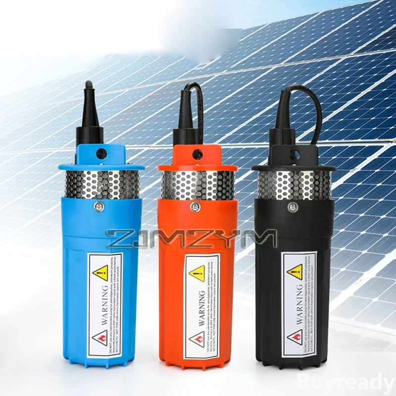 12V 24V 6L/min Solar Water Pump Deep Well Pump Screw Submersible Pump Irrigation Garden Home Agricultural 70 Meters