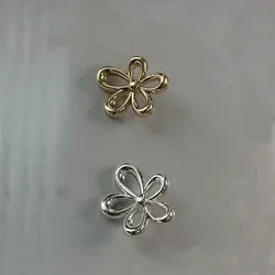 10PCS/Lot Simple Hollow Flower Metal Buttons DIY Coat Button Accessories Foot Button
