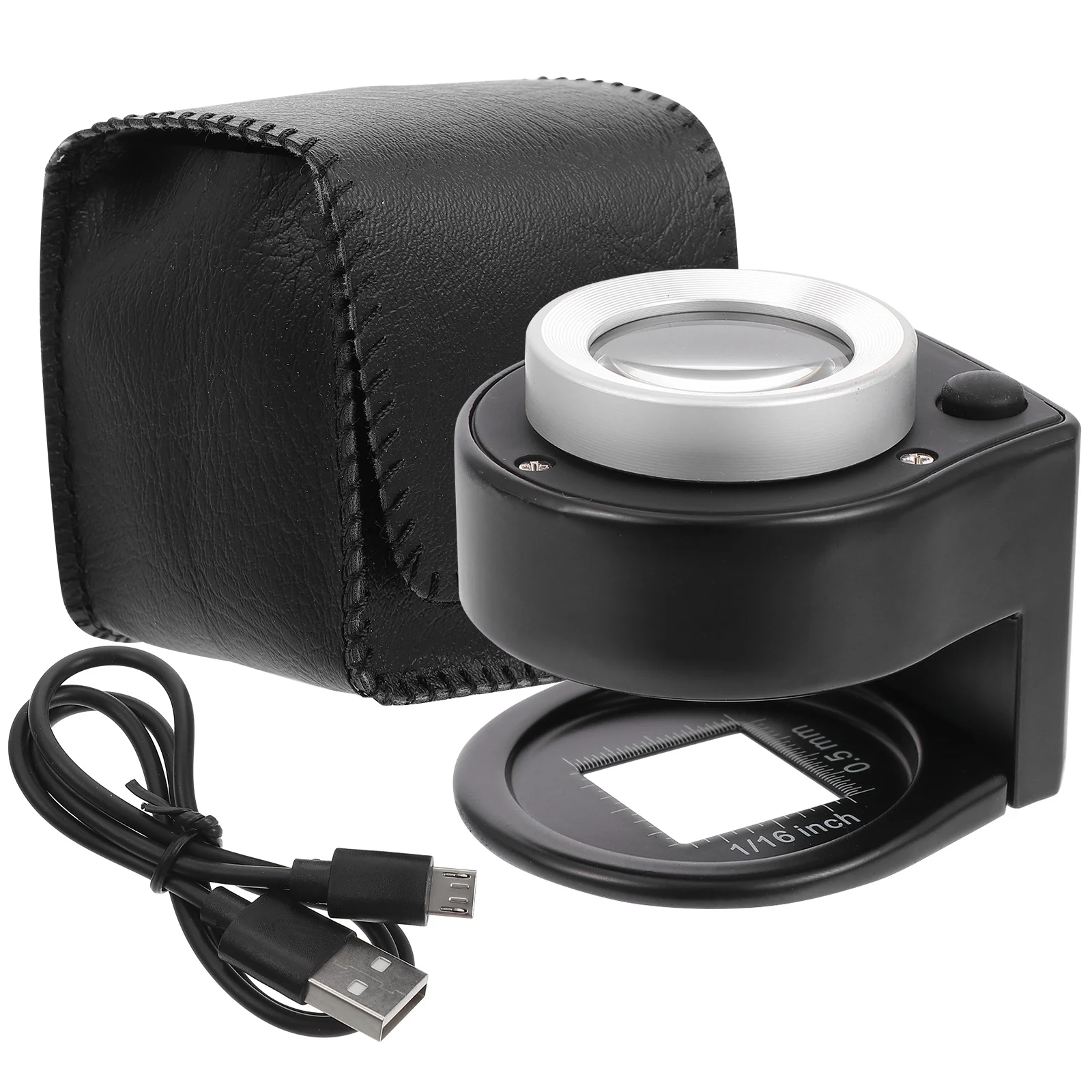 WATIIFUFU Magnifier Mirror Portable Glass Optical Observation Instrument Desktop Black Plastic