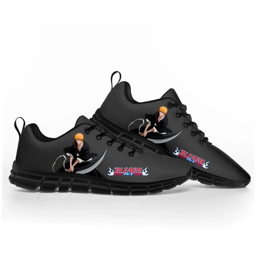 Bleach Ichigo Black Sports Shoes, tênis casuais para casais, homens e mulheres, adolescentes, crianças, crianças, personalizadas, de alta qualidade, Kurosaki