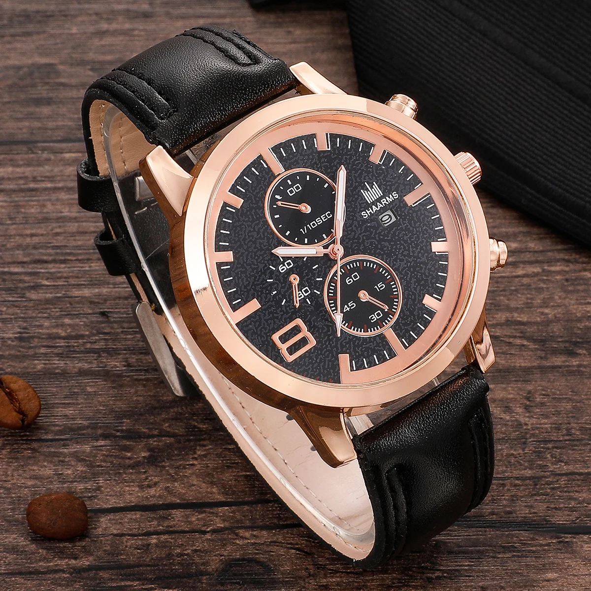 Heren Horloge + Portemonnee + Riem Set Man 'S Gift Voor Vaderdag Verjaardagscadeau 3 Stks/set Casual quartz Horloge Pu Band Goed Uitziende JAN88