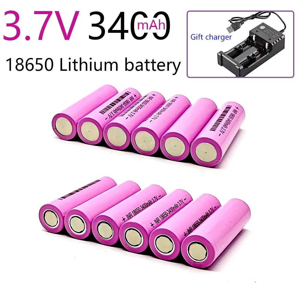 Actual capacit 100% Original 18650 3.7V 3400mAh Rechargeable Battery For Our 18650 Toys, Tools, 9 LED mini flashlight etc