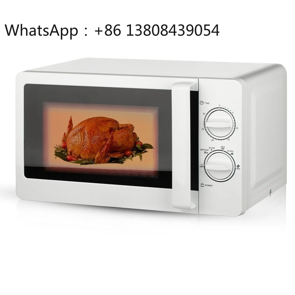 Microondas de cozinha multifuncional com controle mecânico, forno elétrico grande de 20l com som liga/desliga