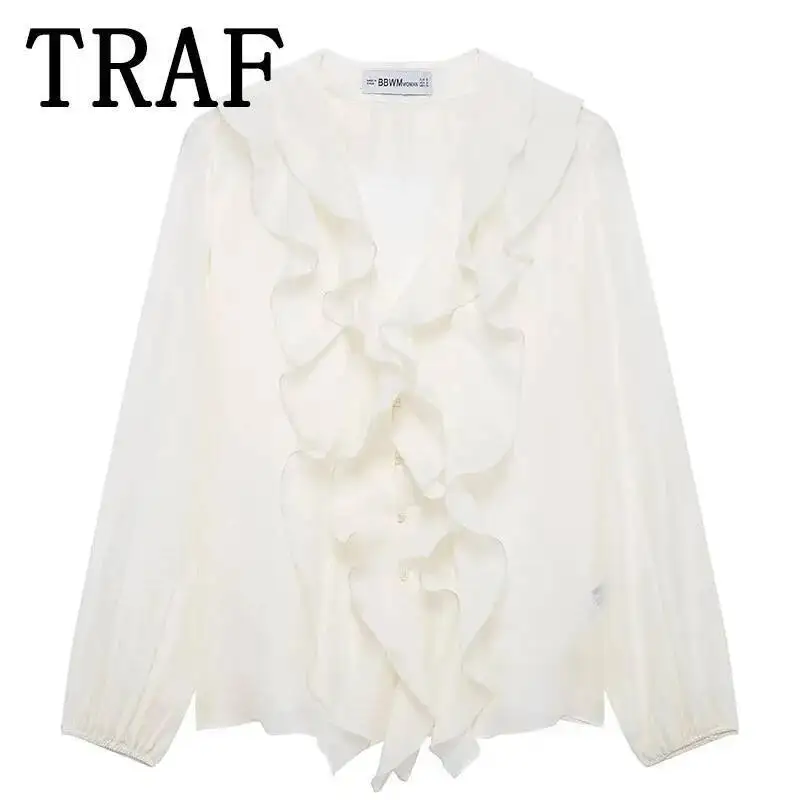 

2025 Autumn Shirt Woman Layered Decoration Elegant Casual For Long Sleeve Shirts And Blouses Women Tops