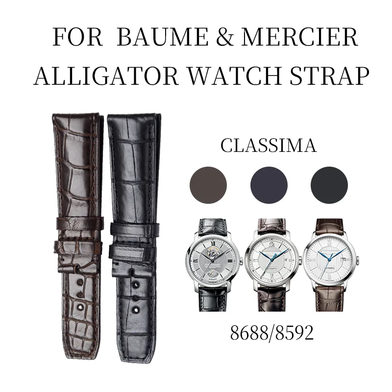 Correa de reloj de cocodrilo para BAUME & MERCIER CLASSIMA 8688/8592