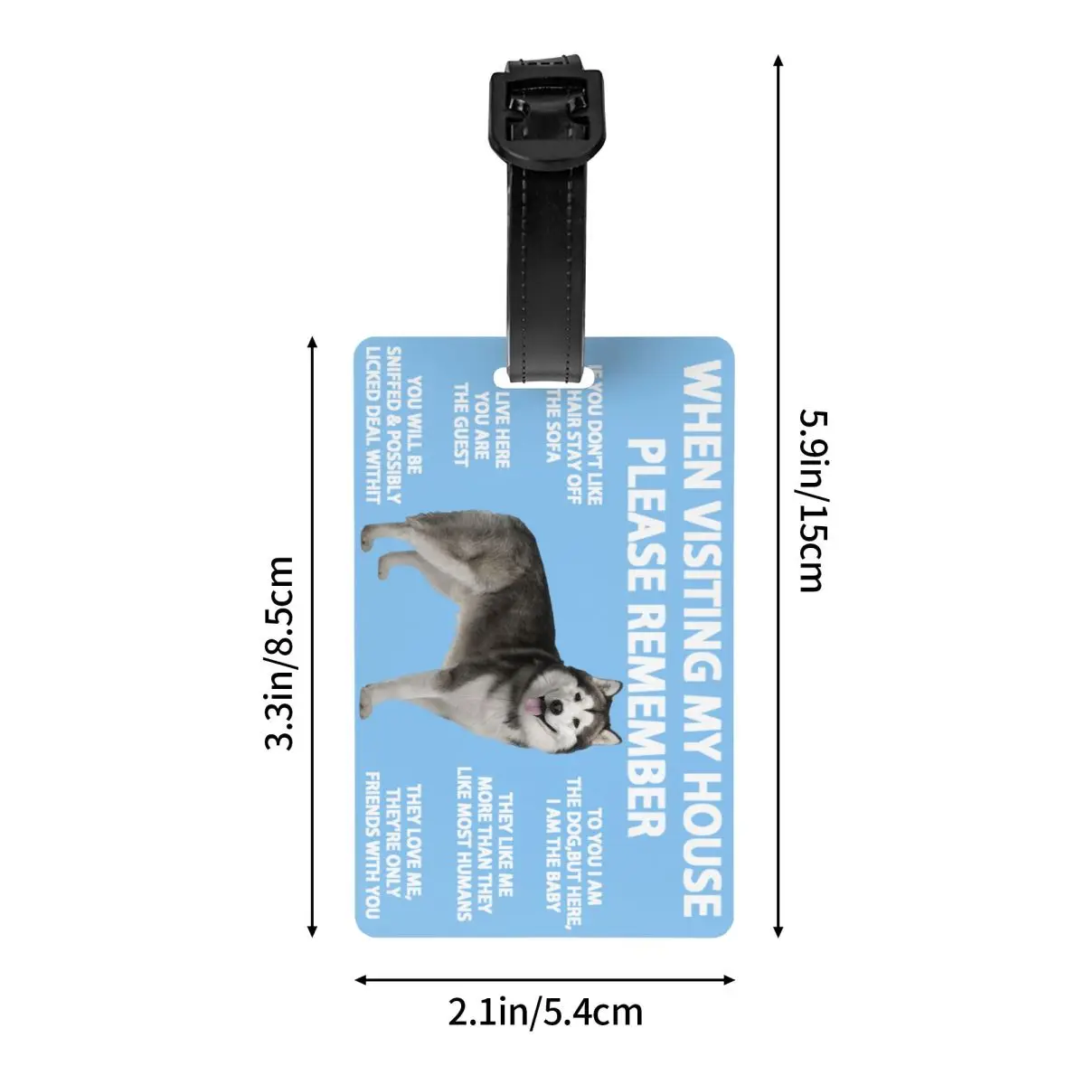 Siberian Husky Tag bagasi tas Travel anjing Malamute Oxford tas koper privasi penutup Label ID