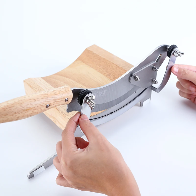 Wooden Multifunction Stainless Steel Blade for Kitchen with Tray Chinese Medicine Hard Cheese Herb Biltong Cutter Slicer