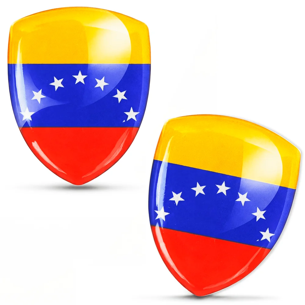 Adesivos de silicone 3D em relevo para carros, motos, capacetes, celulares, tablets, malas, com a bandeira da Venezuela.