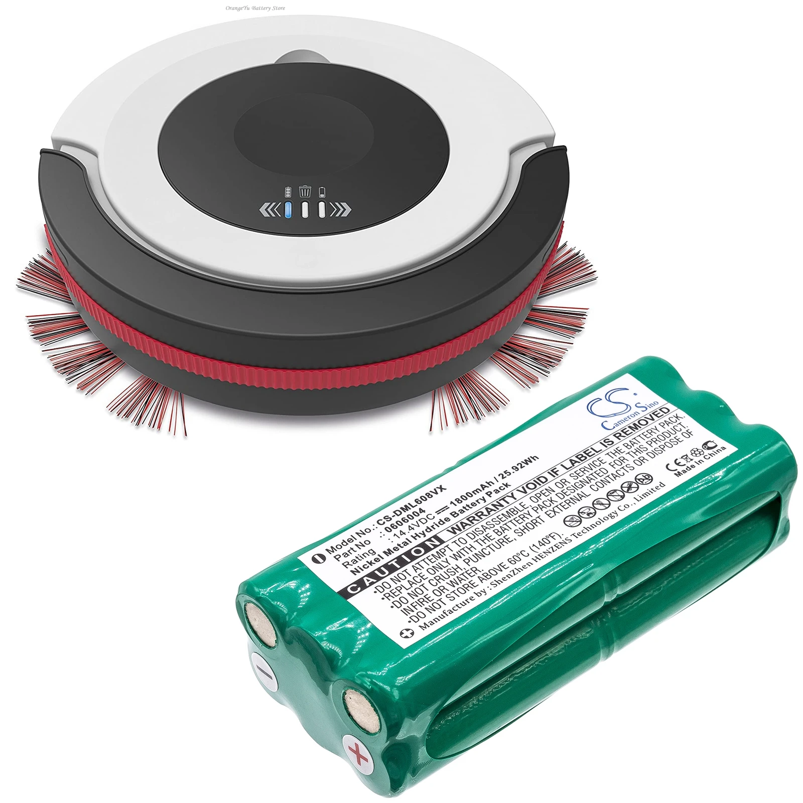 Batería de vacío de 14,4 V 1800mAh 0606004, R1-L051B para Dirt Devil M607 Spider wie,M612,M610,M611,M613,M606,Fusion,Libero,Puck + herramienta