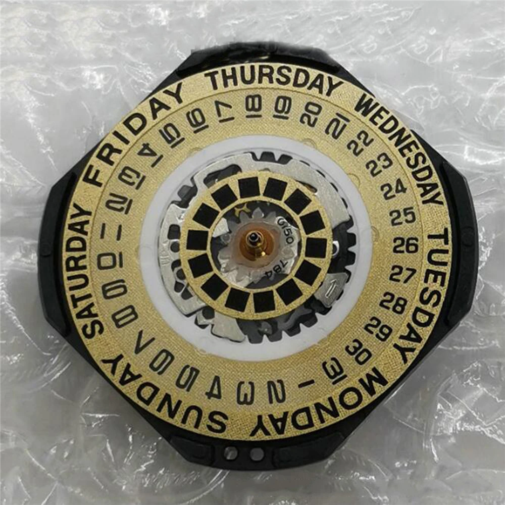 Reemplazo de movimiento de cuarzo VX44E, 3 manos, movimiento eléctrico a las 12 en punto, fecha de la semana a las 3 en punto, calendario Dual, accesorios de reloj