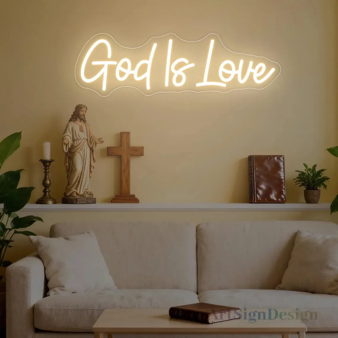 God is Love LED Neon Sign, Home Decor Neon Lights, Gifts for Loved Ones, Wedding Gifts for Couples