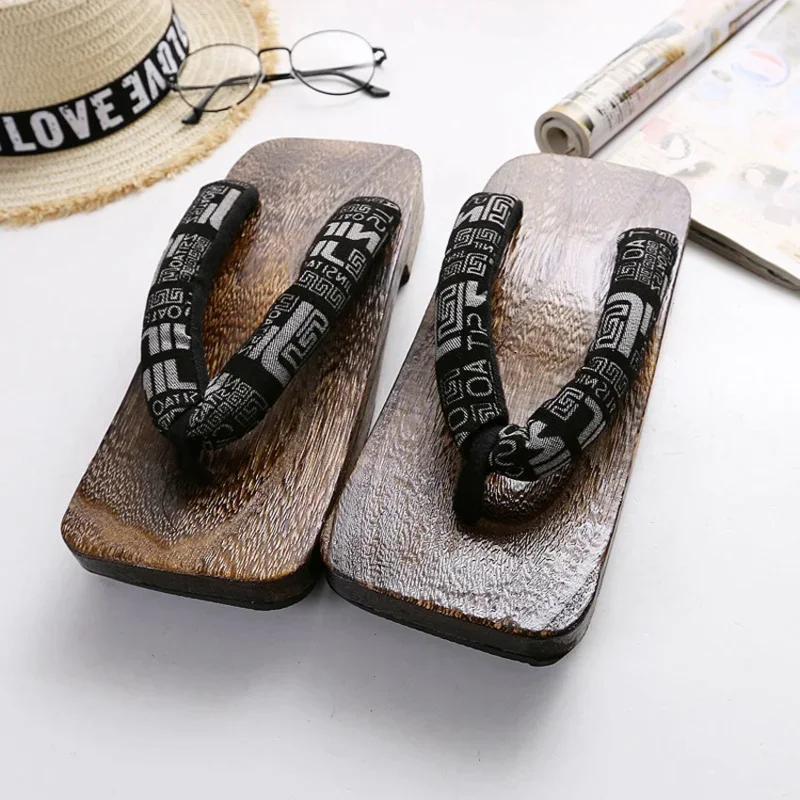 Cosdea Man Summer Flip Flops 2022 Ninja Cosplay Costumes Japanese Traditional Geta Clogs Sandals Wooden Male Slippers Shoes