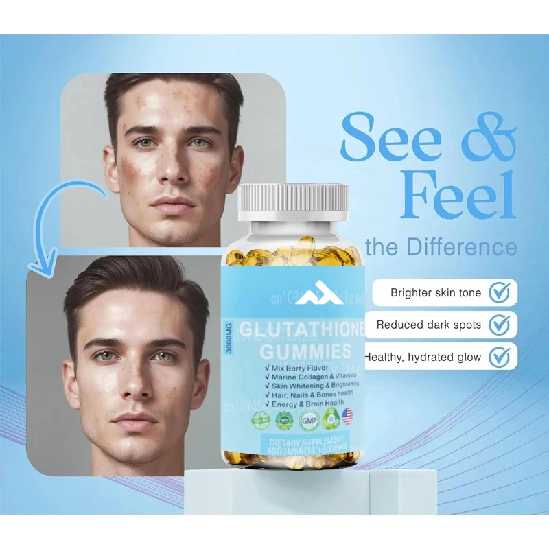 

Glutathione Gummies - L-glutathione Supplements Containing Collagen, Vitamin C, and Hyaluronic Acid