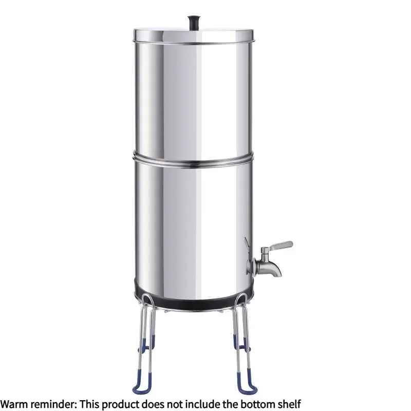 Outdoor Stainless Steel Gravity Water Purifier, Portable Gravity Water Purifier 21*48cm Suitable for Camping and Outdoor Use