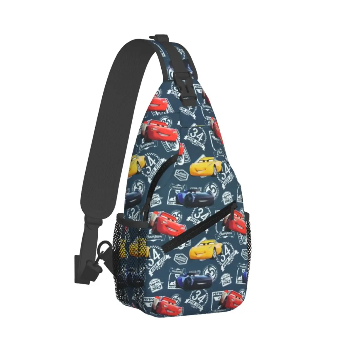 Custom Lightning McQueen Car Racing Shoulder Crossbody Chest Backpack For Cycling Shoulder Chest Bag Sling Bag Shoulder Backpack