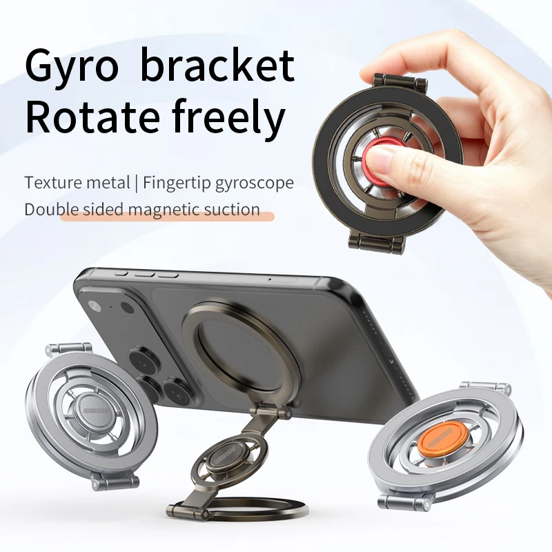 2026 New Cellphone Double-sided Magnet Holder for Magsafe 360° Rotation Rudder Finger Ring Magnetic Stand for iPhone Pro Samsung