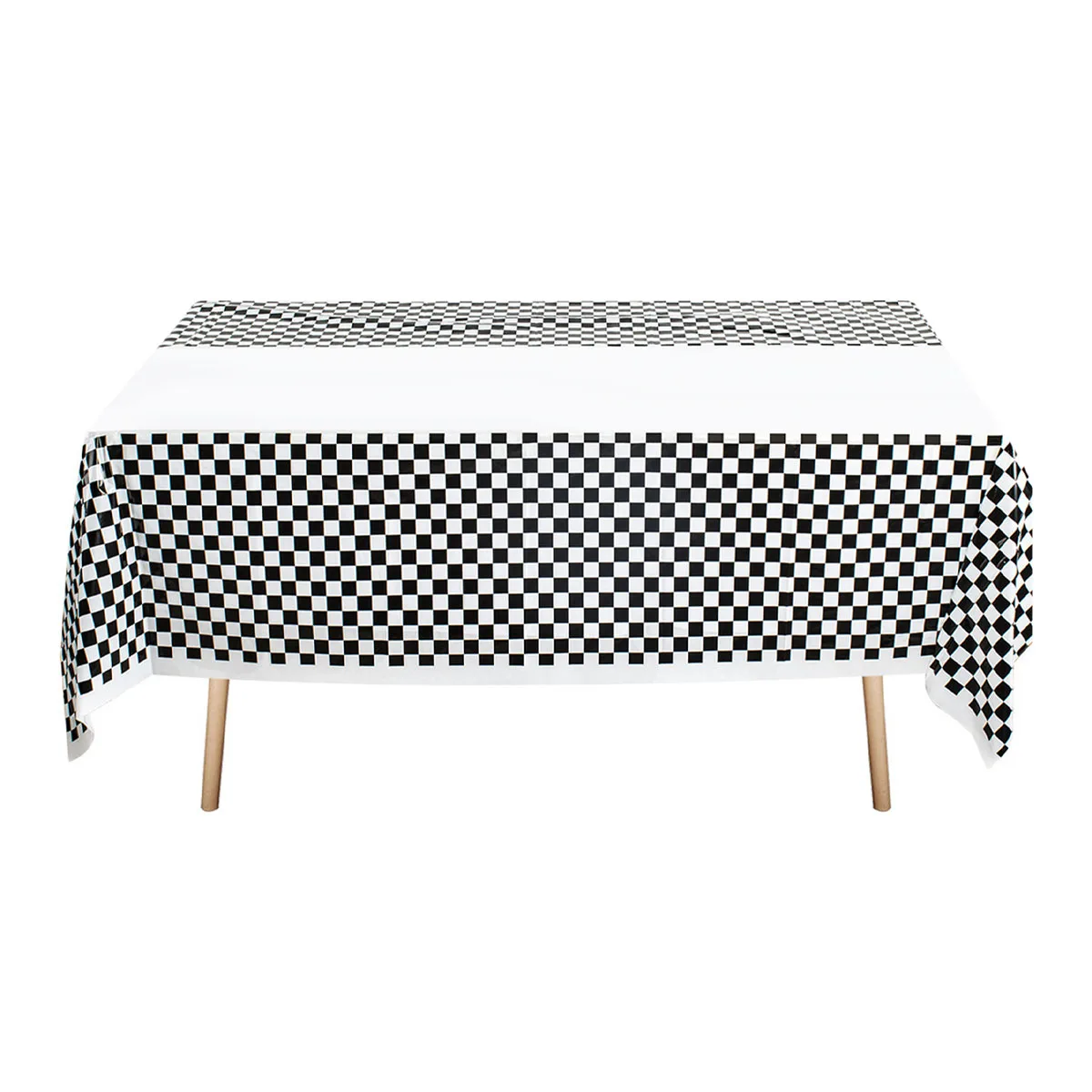 Black and white checkerboard Theme Birthday Party Decorations Disposable Tableware Set Paper Plates Napkins Cups