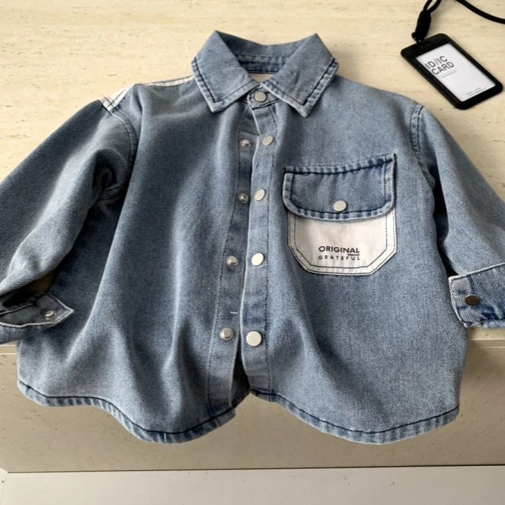 Boys' Coat 2026 Spring and Summer New Children's Wear Korean Style Boys and Girls Foreign Style Do Old Long-sleeved Denim Coat