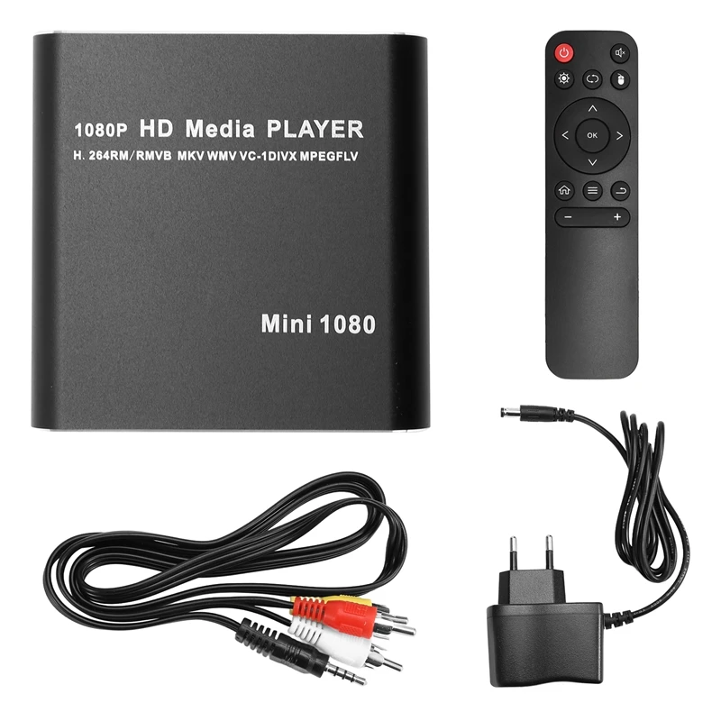 

MKV H.264 HDD Multimedia Player Full HD 1080P USB Media Player With SD Media TV Box Support RMVB WMV HDD Player EU PLUG