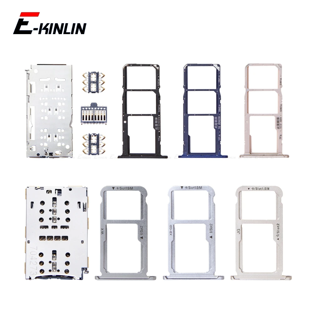 Micro SD Sim Card Tray SocketContainer Adapter Reader Holder Slot Connector For HuaWei Honor 7X 7S GR5 2017 BND-L21 L22 L24