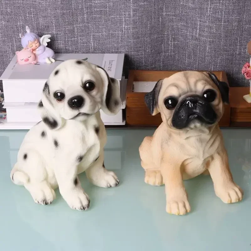 

Lovely simulation pug resin sculpture Ornaments home living room Decor animal Dalmatian dog sculpture decoration Home Decoration