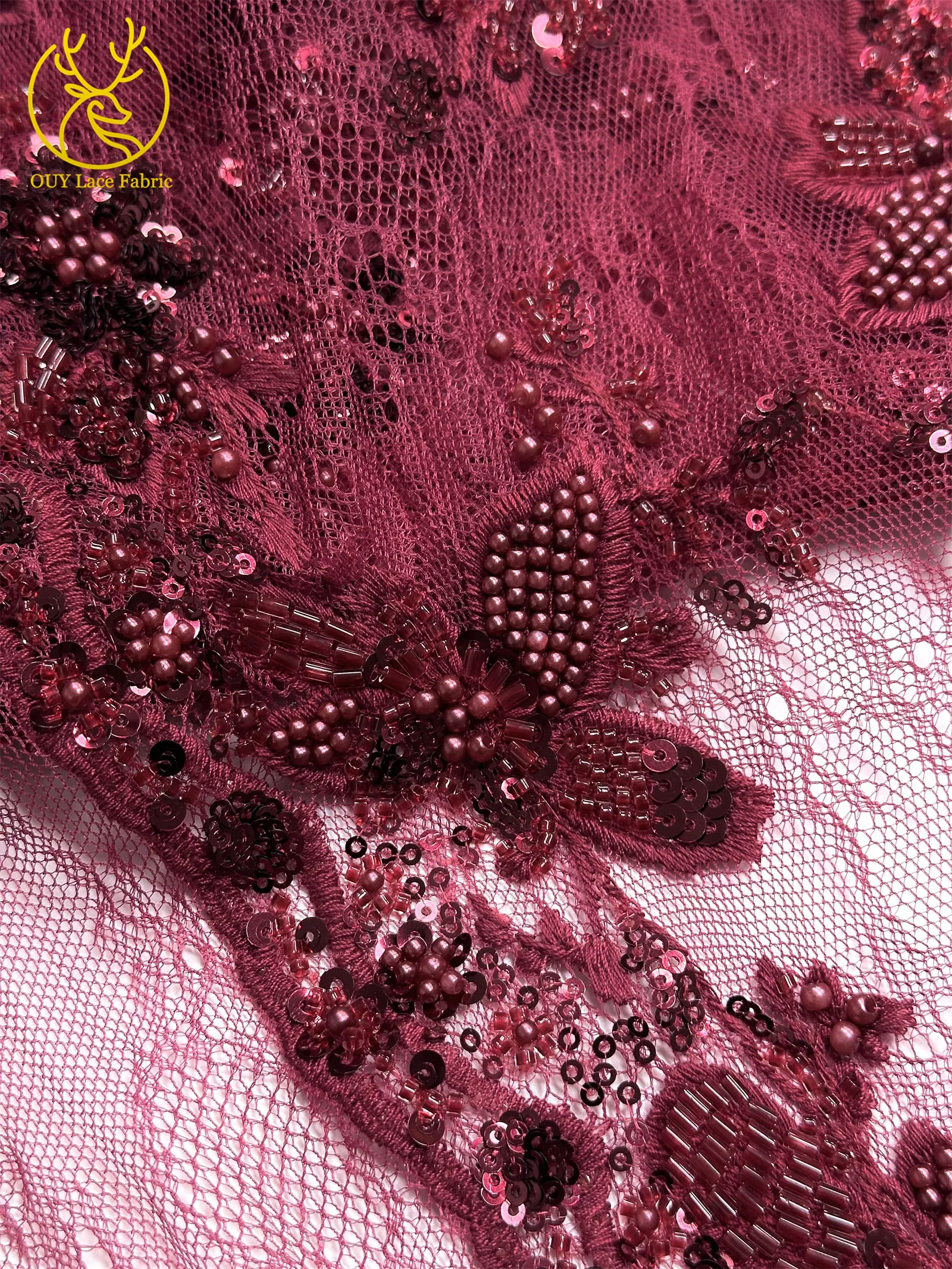 Grün Frankreich Damen Kleid Perlen Spitze Stoff 2026 Hochwertige afrikanische Stickerei Pailletten Spitze Stoff Party Abendkleid Stoff – Detail 20