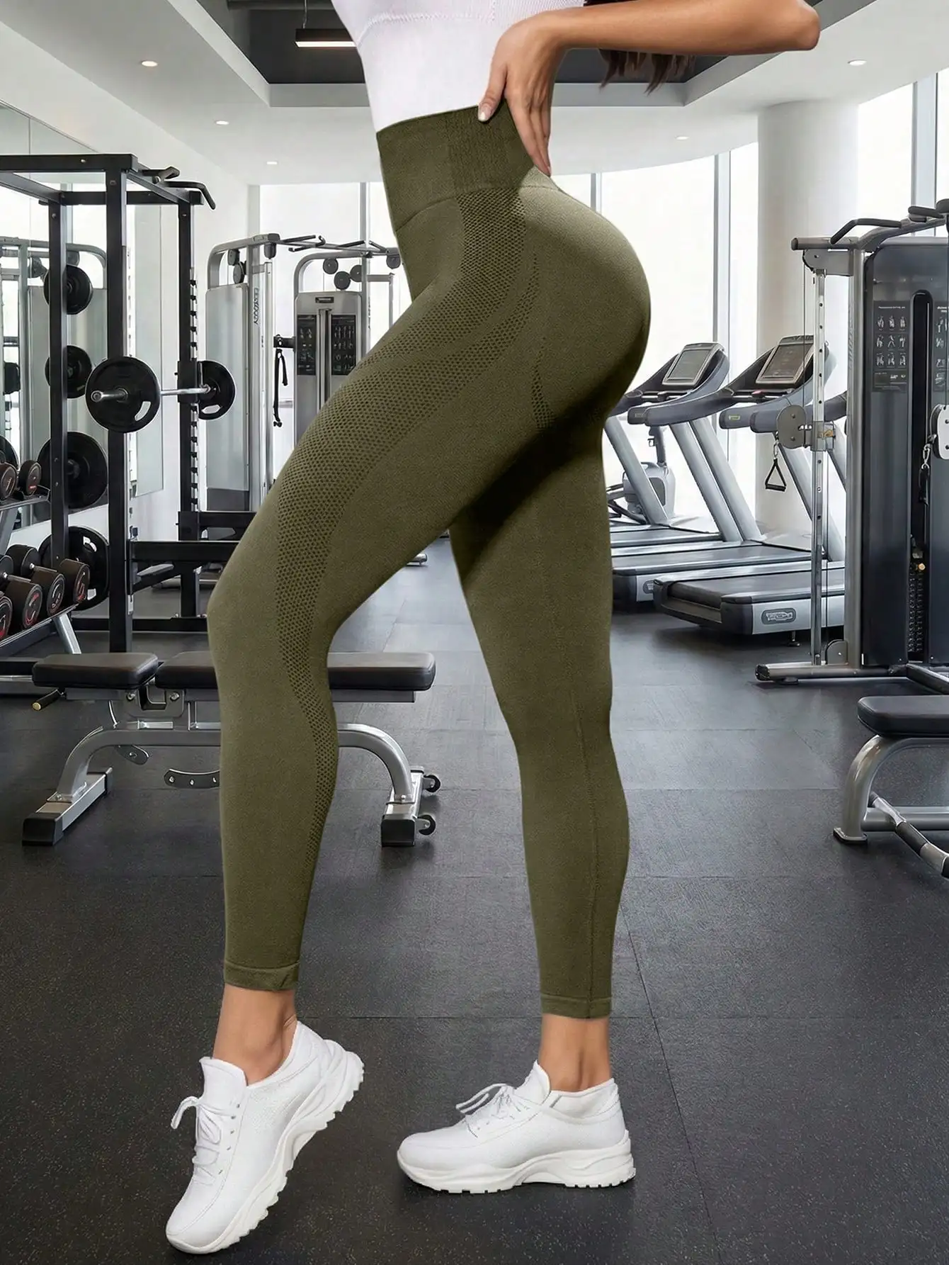 Women's High Waist Elastic Yoga Pants Tummy Control Sports Running Pants One Size Fits All And Plus Size
