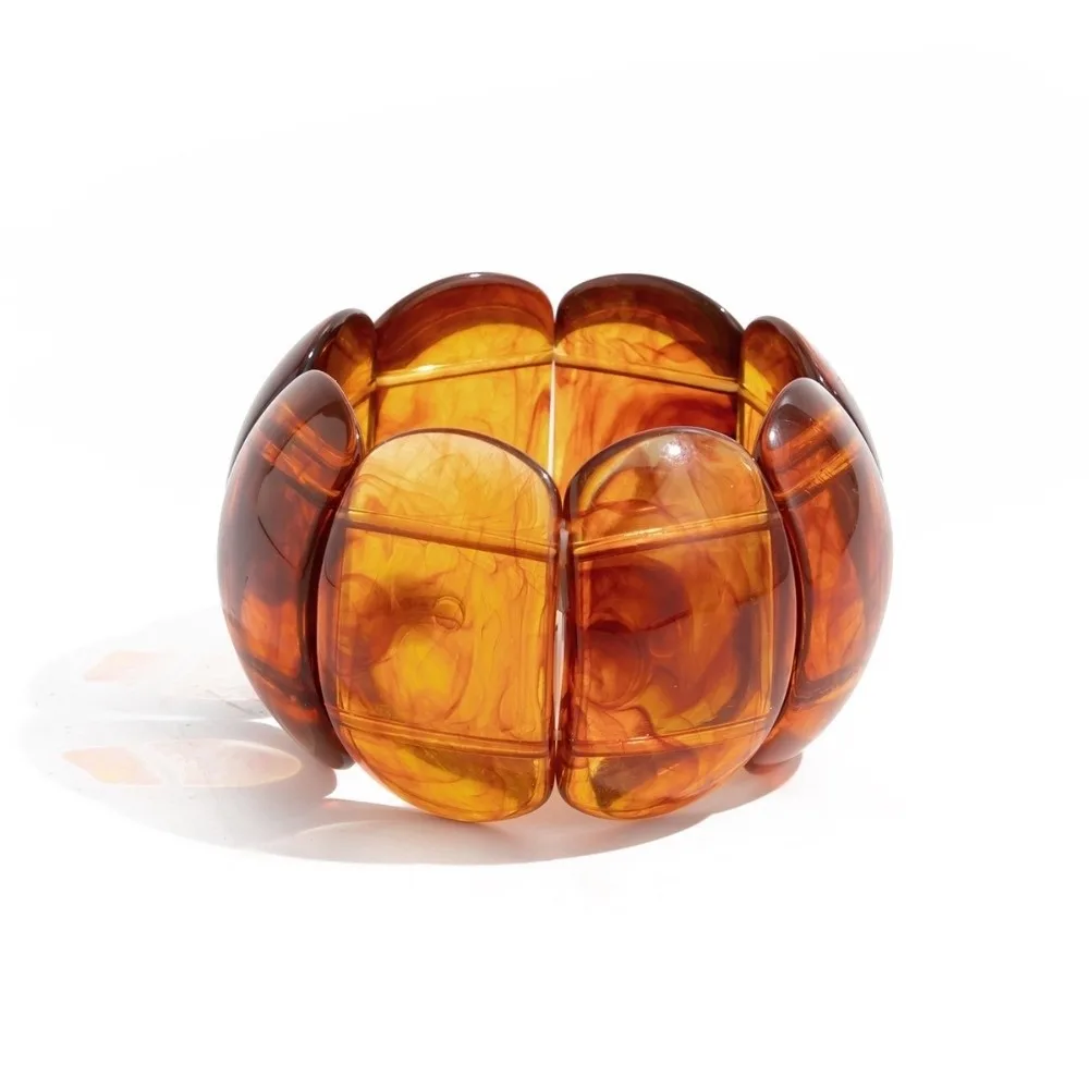 الإبداعية البوهيمي الاكريليك الإسورة Y2K لطخ غير النظامية واسعة سوار أوروبا الأمريكية نمط هندسي الرجعية خاتم اليد هدية #1