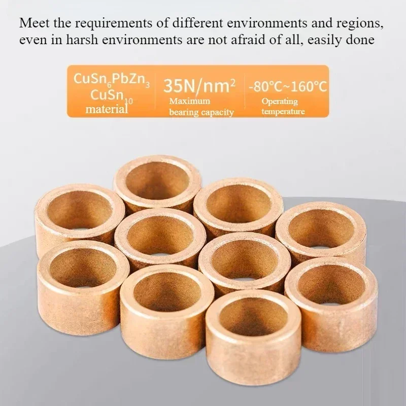 Powder Metallurgy Oil Bearing Copper Brass Base Bushing Gasket Washer Sleeve Pure Shaft Bronze Bush Linear 6/8/10mm 8x13x13