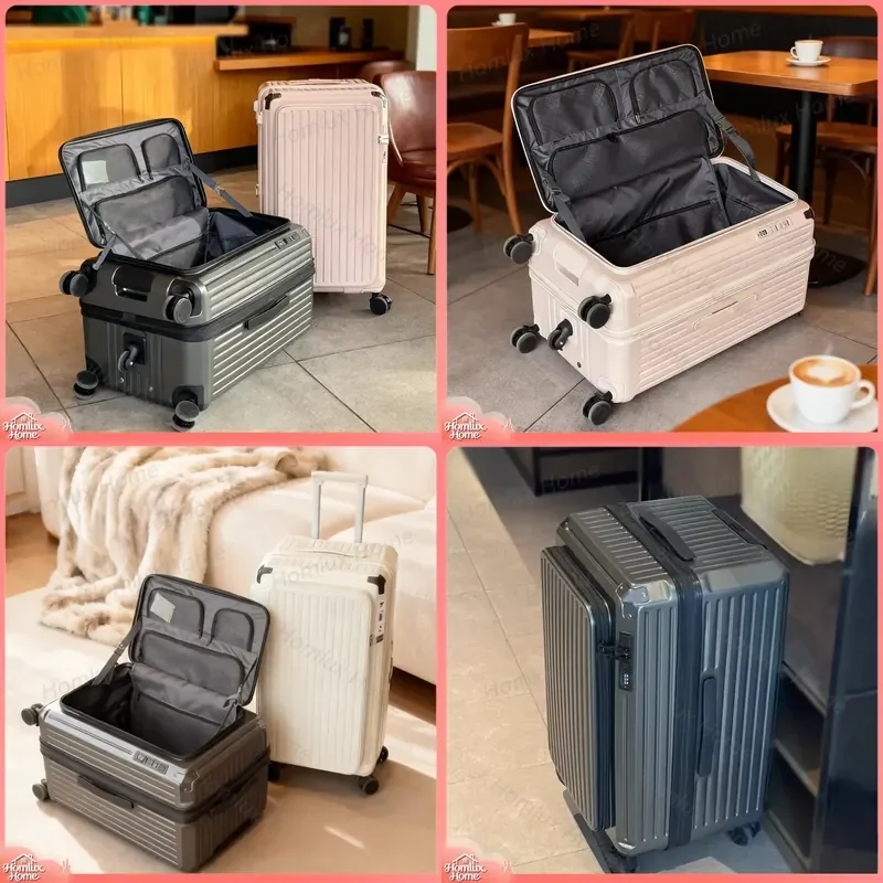 for Password Lock Luggage Set Expandable Side Opening Suitcase Large Capacity Five Wheel Travel Bag