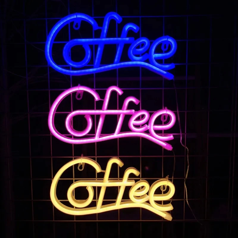 Custom Coffee Neon Sign Wall Decor Cafe Restaurant Hotel USB Powered Neon Restaurant Sign for Coffee Shop Bar Night Light