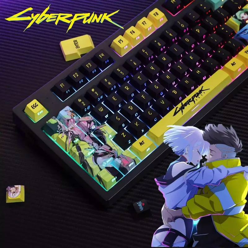 Anime CYBERPUNK EDGERUNNERS side engraving original factory highly customized PBT sublimation keycaps