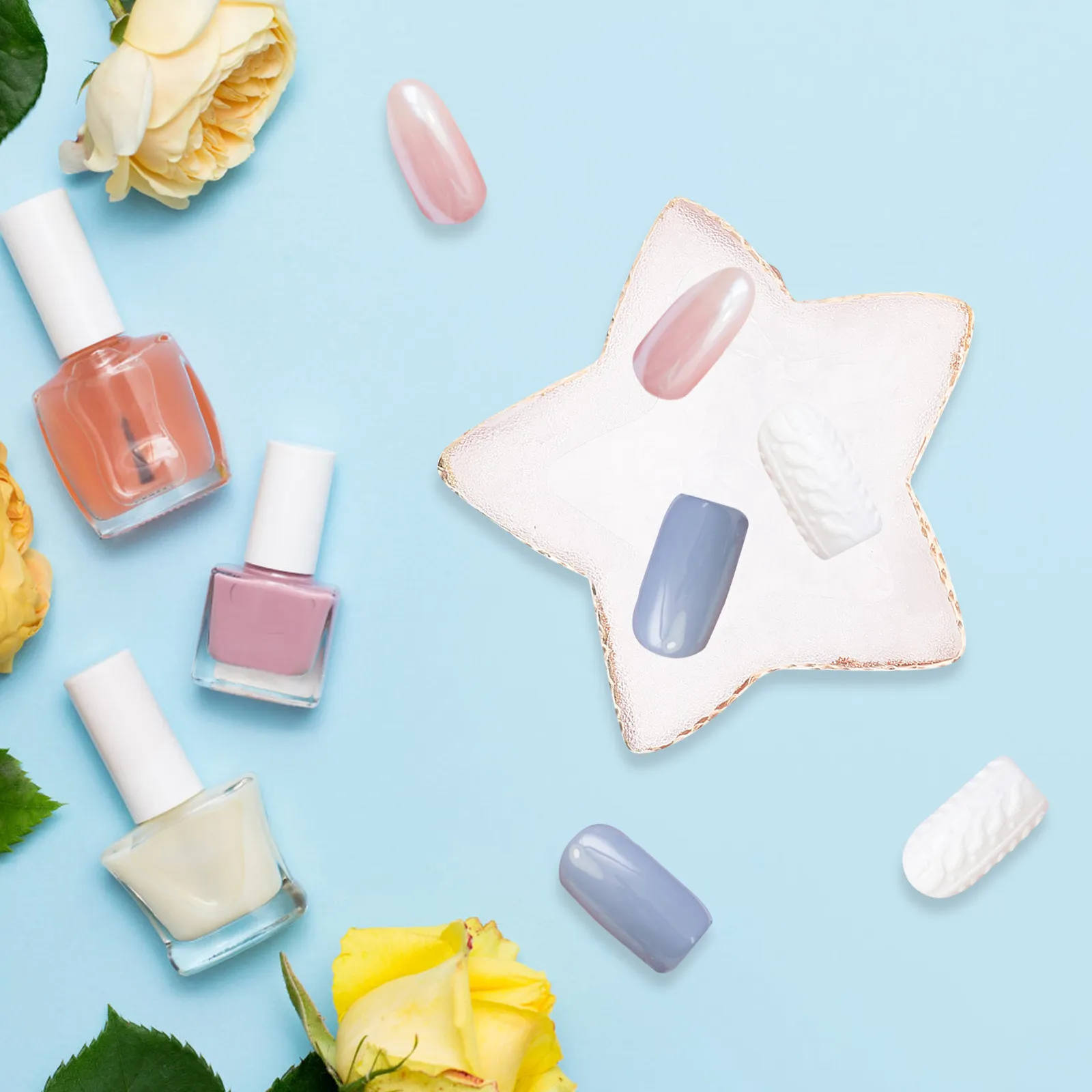 

2Pcs Nail Tip Display Boards Exquisite Resin Manicure Palettes for Fake Nails Color Mixing Showcase Displaying Tool for Salon