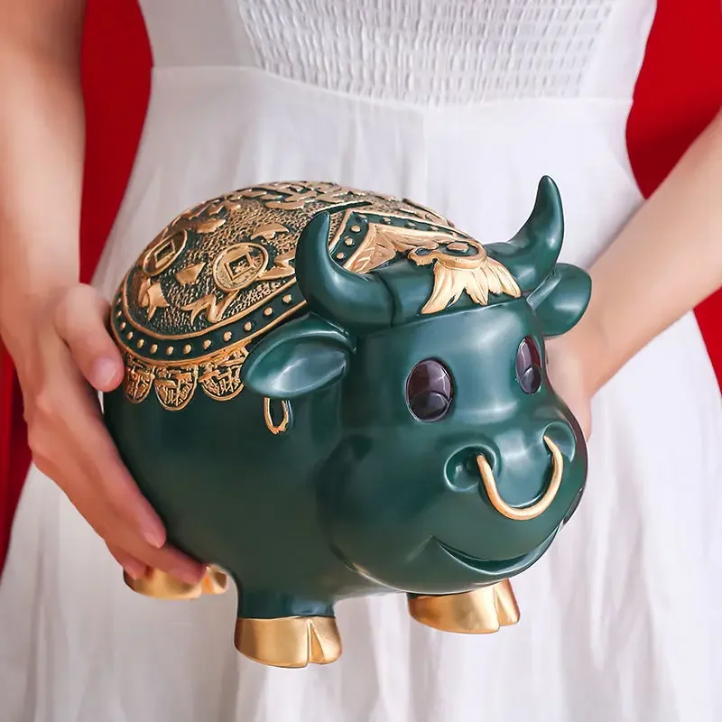 

Creative Cartoon Cow Savings Can, Large Capacity, Adult Child Piggy Bank, Living Room and Bedroom Decor, Home Decoration, 1Pc