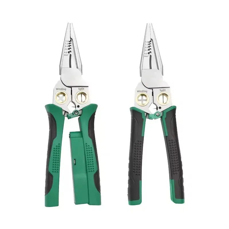 7 in 1 Stainless Steel 8 in 1 Stainless Steel Wire Stripping Needle Nose Pliers with Measuring Pen Non-slip