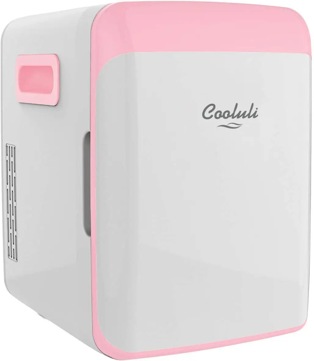 10L Mini Fridge for Bedroom, Car & Office - Portable Cooler/Warmer in Pink
